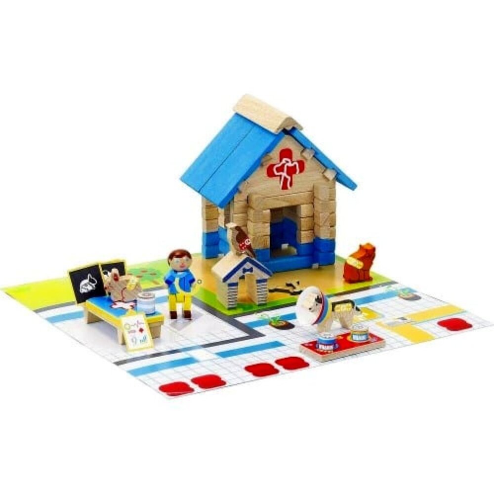 NWT Jeujura Wooden Building Set Veterinarian's House